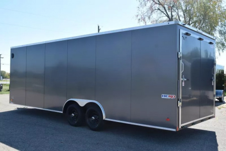 New BRAVO HERO 8.5x24 ENCLOSED CAR HAULER TRAILER - 10k GVWR - .080 POLYCOR EXTERIOR