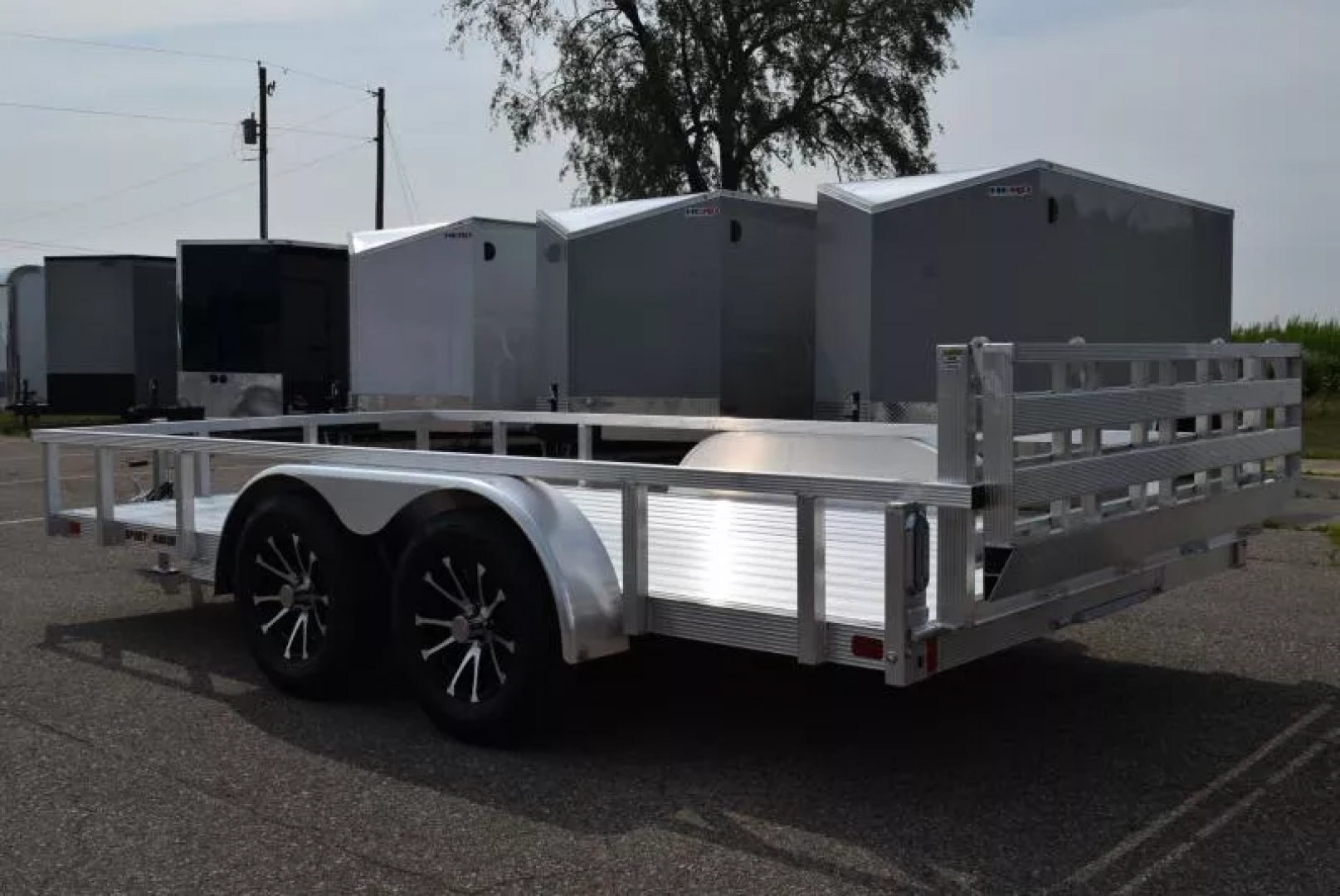 New SPORT HAVEN 7x14 DELUXE OPEN UTILITY w/ BI-FOLD RAMP GATE