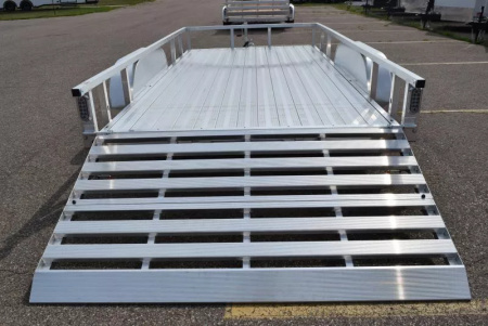 New SPORT HAVEN 7x14 DELUXE OPEN UTILITY w/ BI-FOLD RAMP GATE