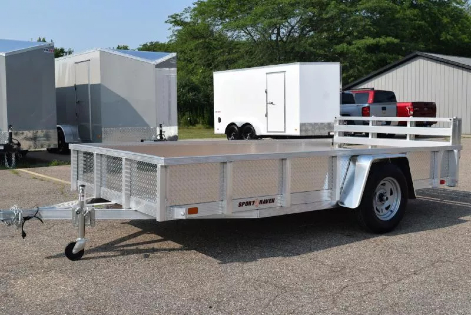 New SPORT HAVEN 6x12 OPEN UTILITY TRAILER w/ ATP SIDES & BI-FOLD GATE