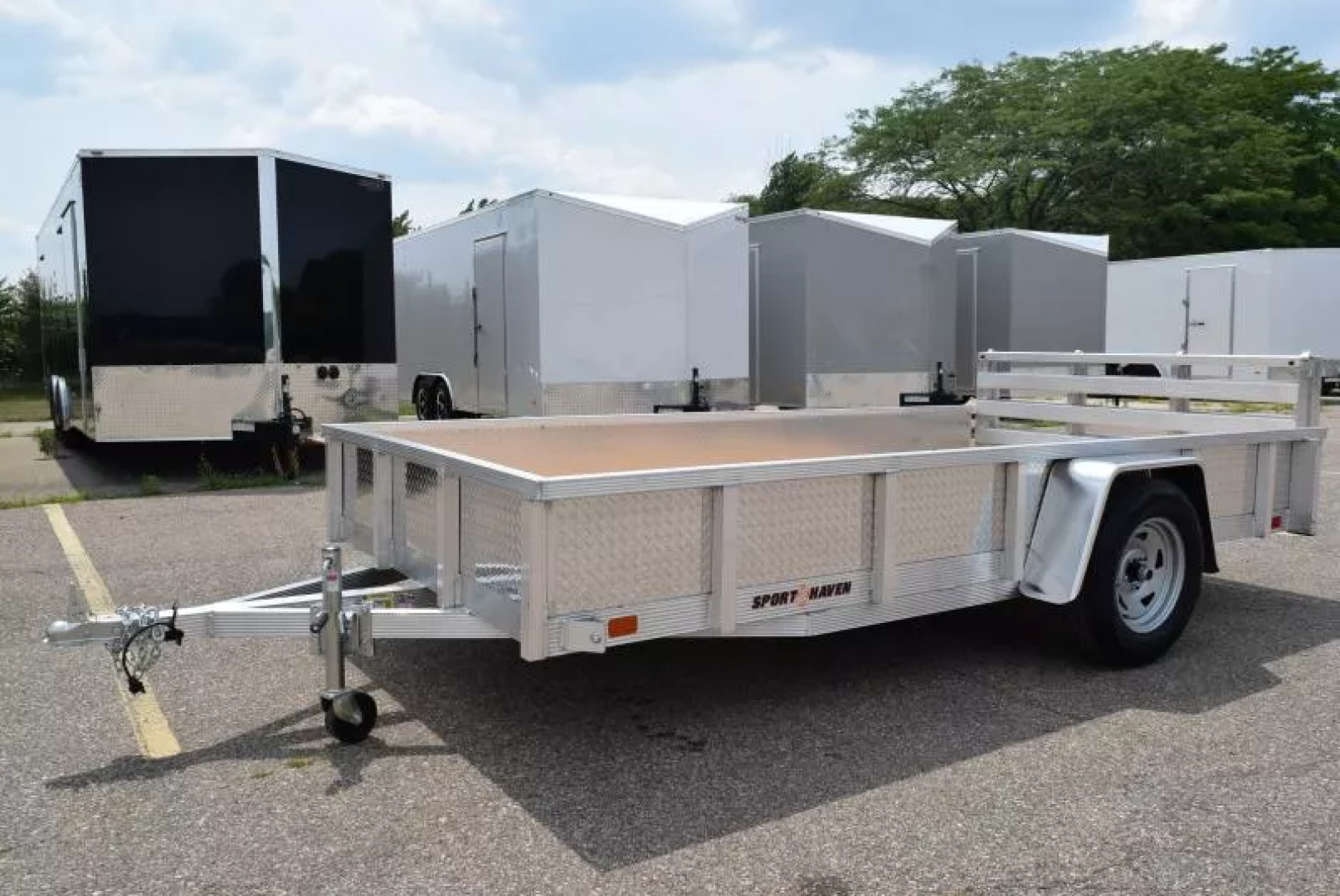 New SPORT HAVEN 6x12 OPEN UTILITY TRAILER w/ ATP SIDES & BI-FOLD GATE
