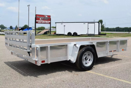 New SPORT HAVEN 6x12 OPEN UTILITY TRAILER w/ ATP SIDES & BI-FOLD GATE