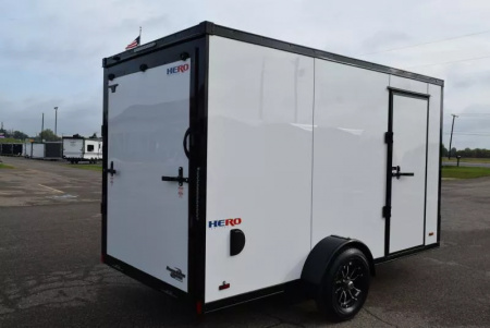 New BRAVO HERO 6x12 *MIDNIGHT EDITION* ENCLOSED CARGO TRAILER - POLYCOR .080 EXTERIOR