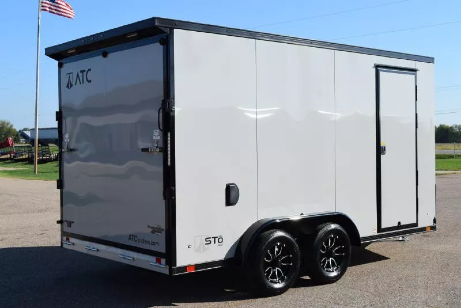 New ATC 7.5x14 STO 400 ALUMINUM CARGO TRAILER w/ BLACK TRIM PACKAGE