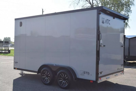 New ATC 7.5x14 STO 400 ALUMINUM CARGO TRAILER w/ BLACK TRIM PACKAGE