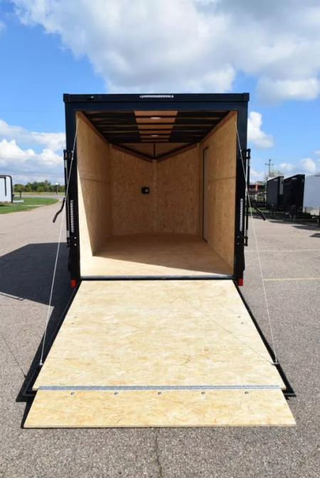 New BRAVO HERO 7x14 ENCLOSED CARGO TRAILER - .080 POLYCOR EXTERIOR *MIDNIGHT EDITION*