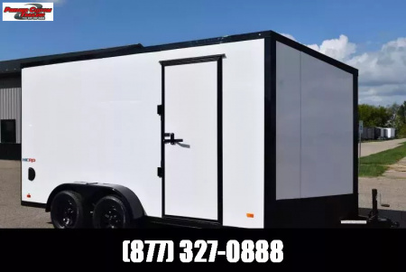 New BRAVO HERO 7x14 ENCLOSED CARGO TRAILER - .080 POLYCOR EXTERIOR *MIDNIGHT EDITION*