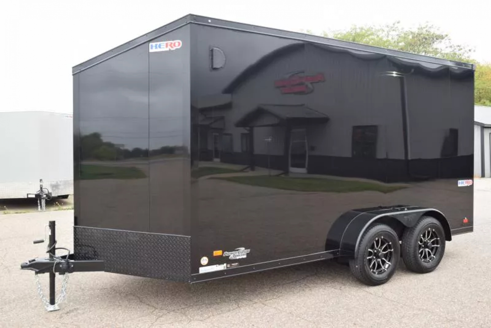 New BRAVO HERO 7x14 ENCLOSED CARGO TRAILER - .080 POLYCOR EXTERIOR *MIDNIGHT EDITION*