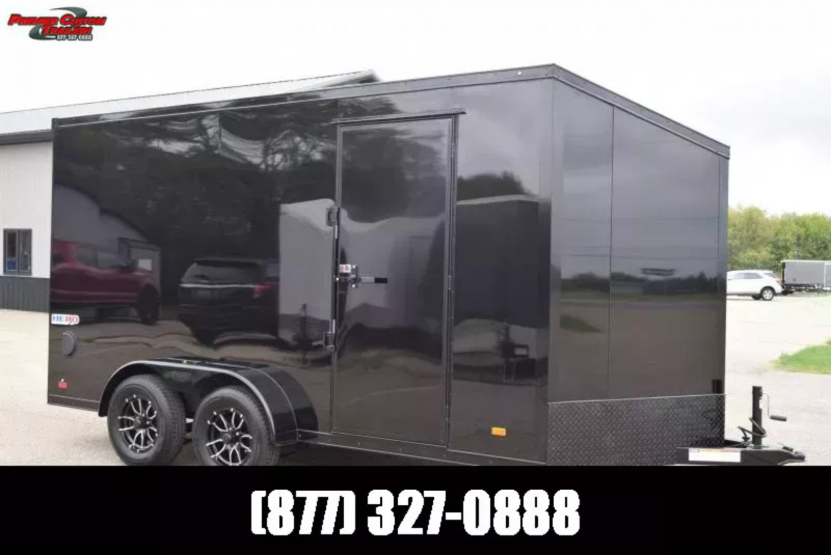 New BRAVO HERO 7x14 ENCLOSED CARGO TRAILER - .080 POLYCOR EXTERIOR *MIDNIGHT EDITION*