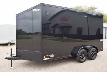 New BRAVO HERO 7x14 ENCLOSED CARGO TRAILER - .080 POLYCOR EXTERIOR *MIDNIGHT EDITION*