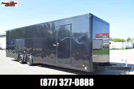 Used PRE-OWNED 2023 BRAVO 8.5x28 SILVER STAR ALUMINUM ENCLOSED CAR HAULER