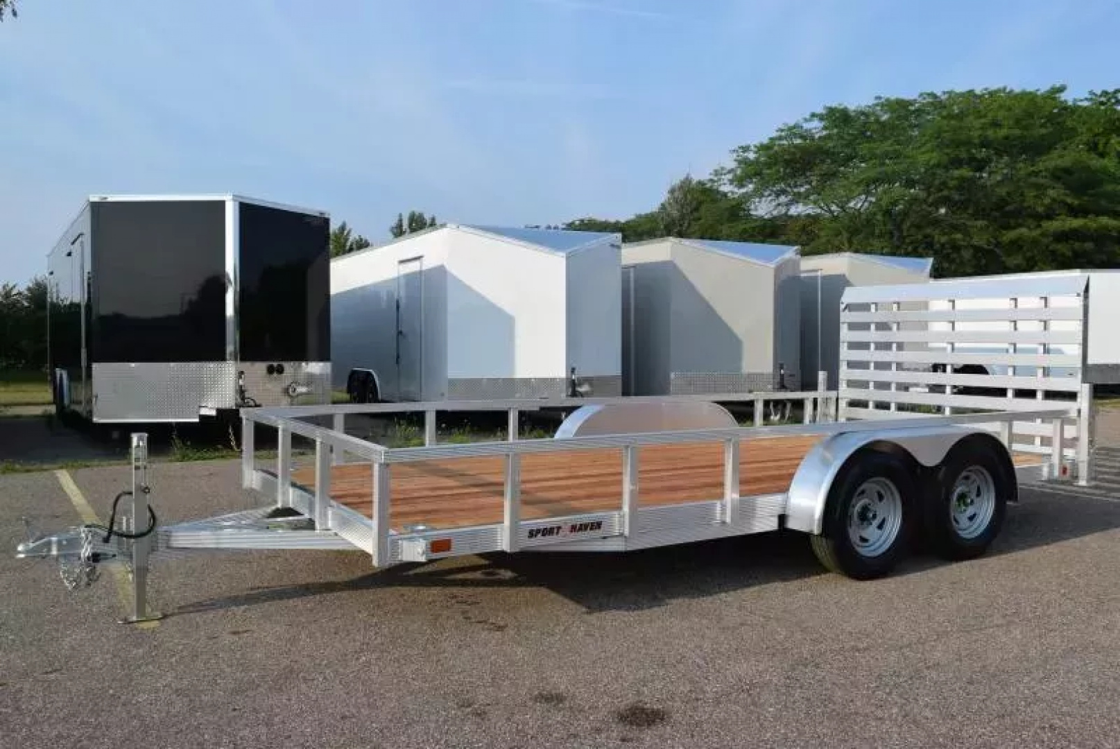 New SPORT HAVEN 7x16 OPEN UTILITY TRAILER W/ HD REAR RAMP GATE
