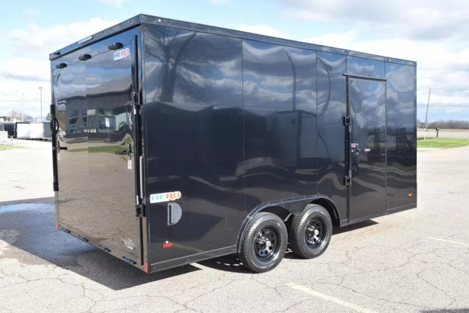 New BRAVO HERO 8.5x16 ENCLOSED CARGO TRAILER - 7k GVWR - .080 POLYCOR EXTERIOR *MIDNIGHT PACKAGE*
