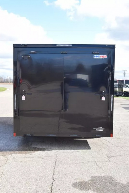 New BRAVO HERO 8.5x16 ENCLOSED CARGO TRAILER - 7k GVWR - .080 POLYCOR EXTERIOR *MIDNIGHT PACKAGE*