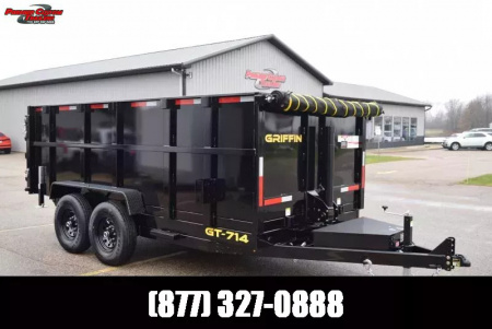 New GRIFFIN 7x14 14K DUMP TRAILER w/ 48  SIDES AND TELESCOPING CYLINDER