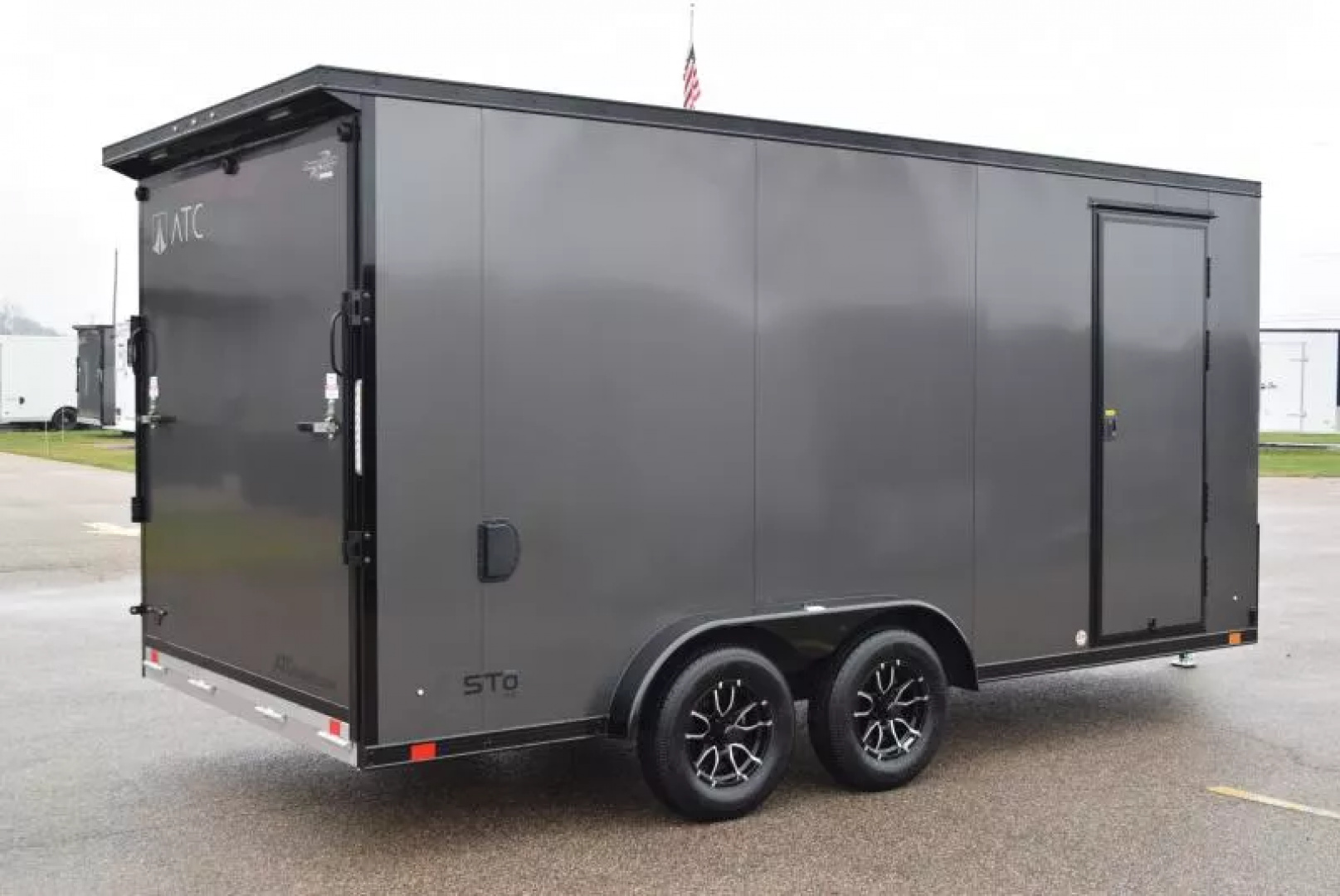 New ATC 7.5x16 STO 400 ALUMINUM CARGO TRAILER w/ BLACK TRIM PACKAGE
