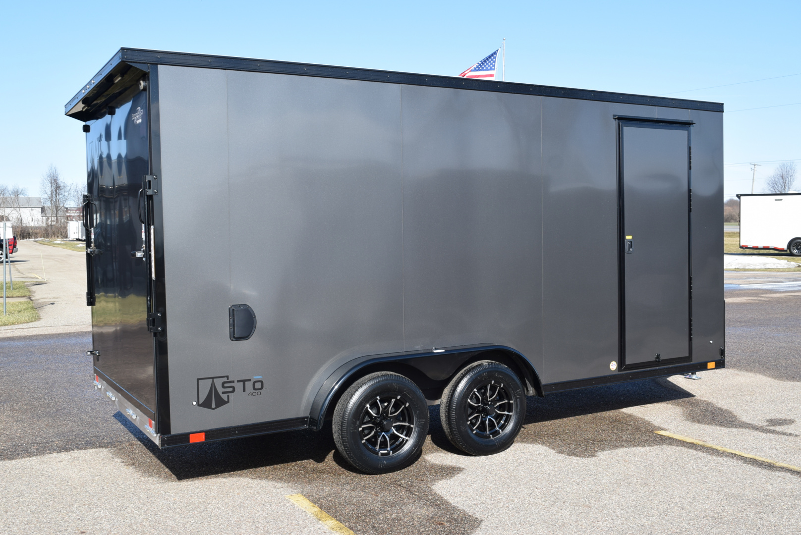 New ATC 7.5x16 STO 400 ALUMINUM CARGO TRAILER w/ BLACK TRIM PACKAGE
