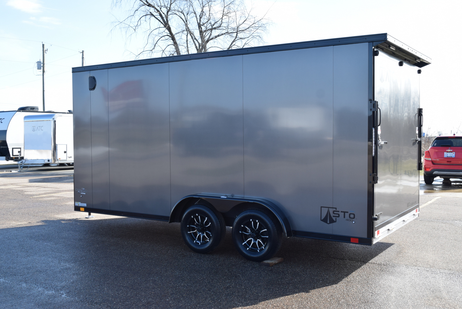 New ATC 7.5x16 STO 400 ALUMINUM CARGO TRAILER w/ BLACK TRIM PACKAGE