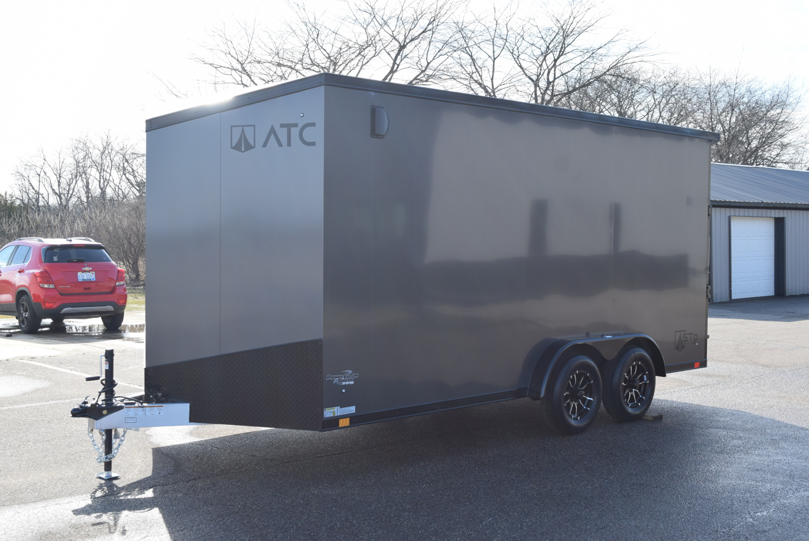 New ATC 7.5x16 STO 400 ALUMINUM CARGO TRAILER w/ BLACK TRIM PACKAGE