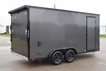 New ATC 7.5x16 STO 400 ALUMINUM CARGO TRAILER w/ BLACK TRIM PACKAGE