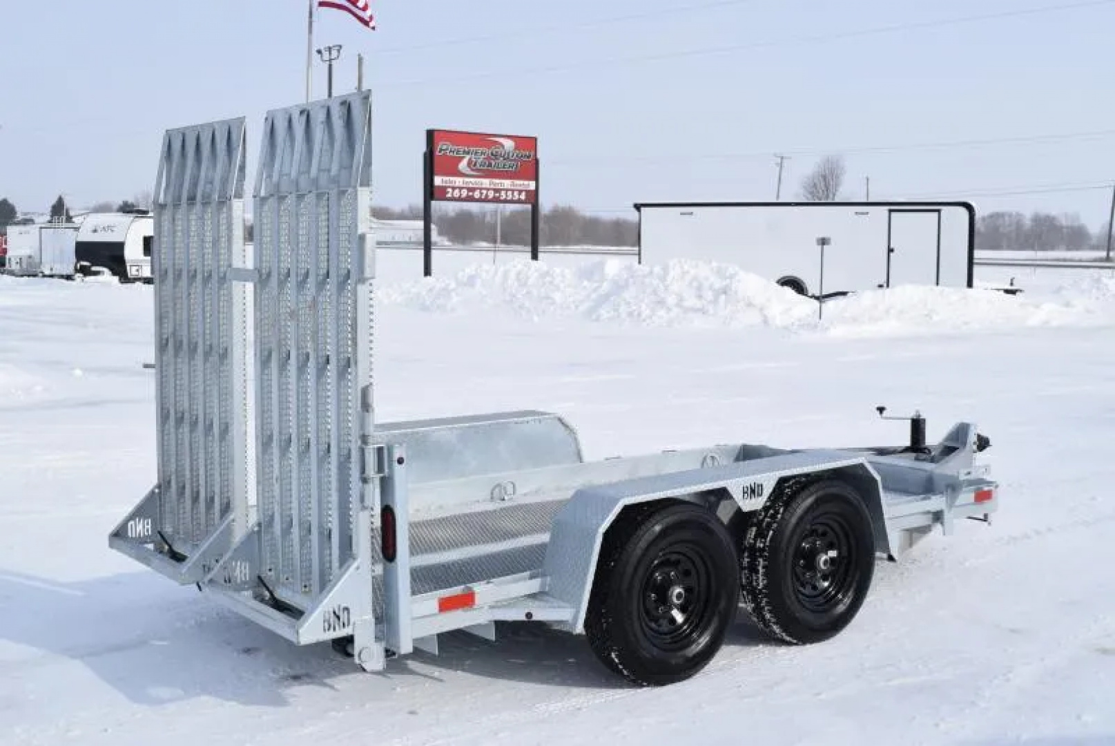 New BND 6x12 GALVANIZED SCISSOR LIFT TRAILER w/ 5200LB AXLES