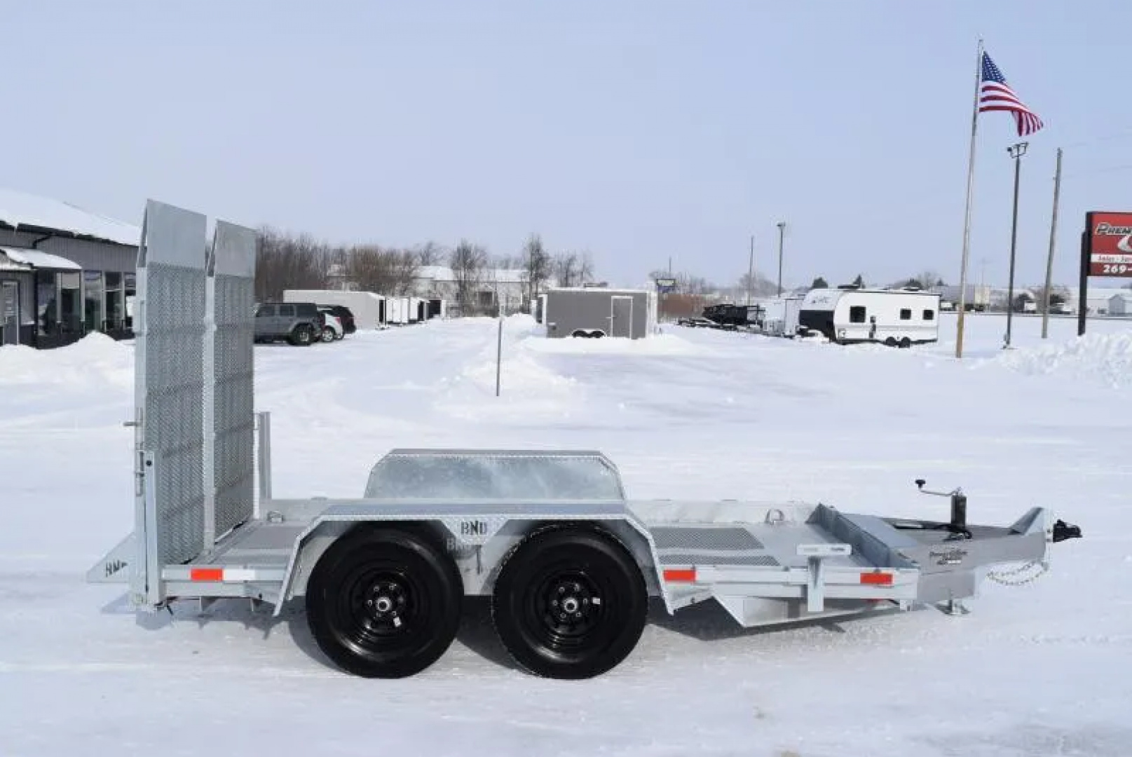 New BND 6x12 GALVANIZED SCISSOR LIFT TRAILER w/ 5200LB AXLES