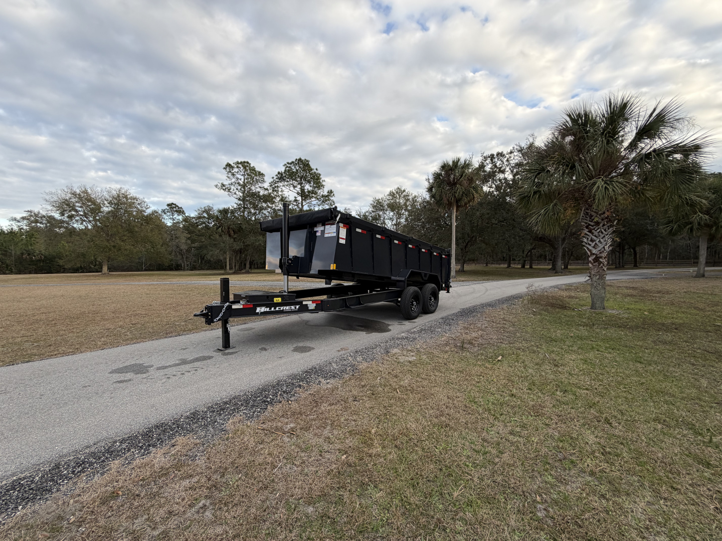 New 2025 Hillcrest Trailers 14K 7X16X40" Sides Dump Trailer w/Hydraulic Jack