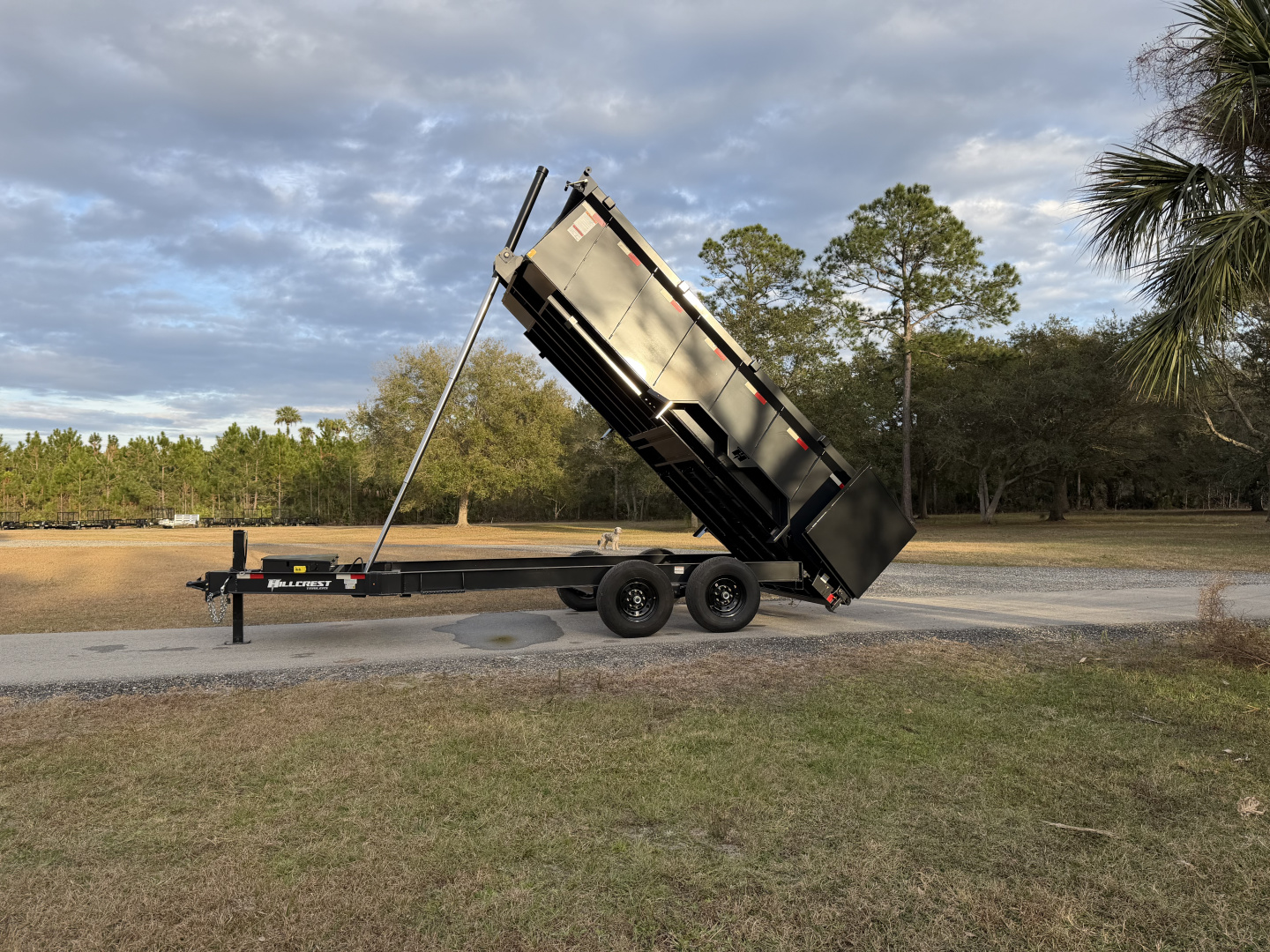 New 2025 Hillcrest Trailers 14K 7X16X40" Sides Dump Trailer w/Hydraulic Jack
