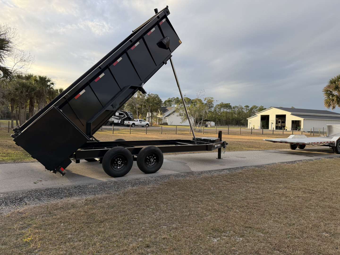 New 2025 Hillcrest Trailers 14K 7X16X40" Sides Dump Trailer w/Hydraulic Jack