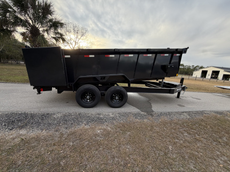 New 2025 Hillcrest Trailers 14K 7X16X40" Sides Dump Trailer w/Hydraulic Jack