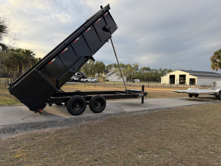New 2025 Hillcrest Trailers 14K 7X16X40" Sides Dump Trailer w/Hydraulic Jack