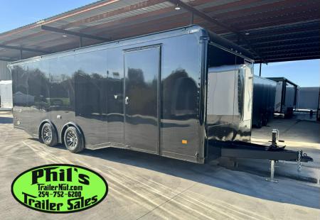 New Haulmark 8.5X24 RACE TRAILER FULL ESCAPE DOOR WITH REMOVABLE FENDER TORSION SPREAD AXLES Car / Racing Trailer ENCLOSED CAR HAULER