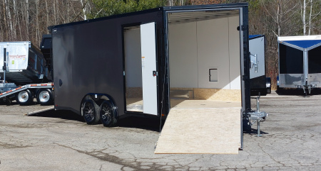 New 8 X 18 SNOWMOBILE/CAR HAULER/ENCLOSED 18' BOX + 4' V NOSE ALL ALUMINUM LIGHTNING