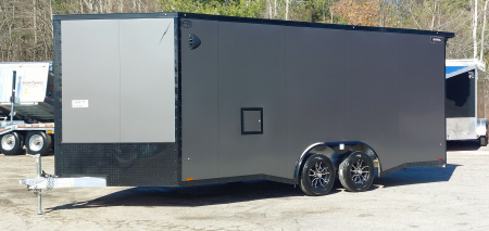 New 8 X 18 SNOWMOBILE/CAR HAULER/ENCLOSED 18' BOX + 4' V NOSE ALL ALUMINUM LIGHTNING