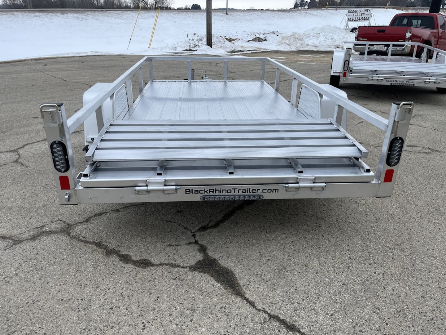 New 2026 Black Rhino Aluminum LSS612A 6'x12' w/ Bi-Fold Gate (ATV / UTV / Side by Side / Golf Cart / Motorcycle) Utility Trailer