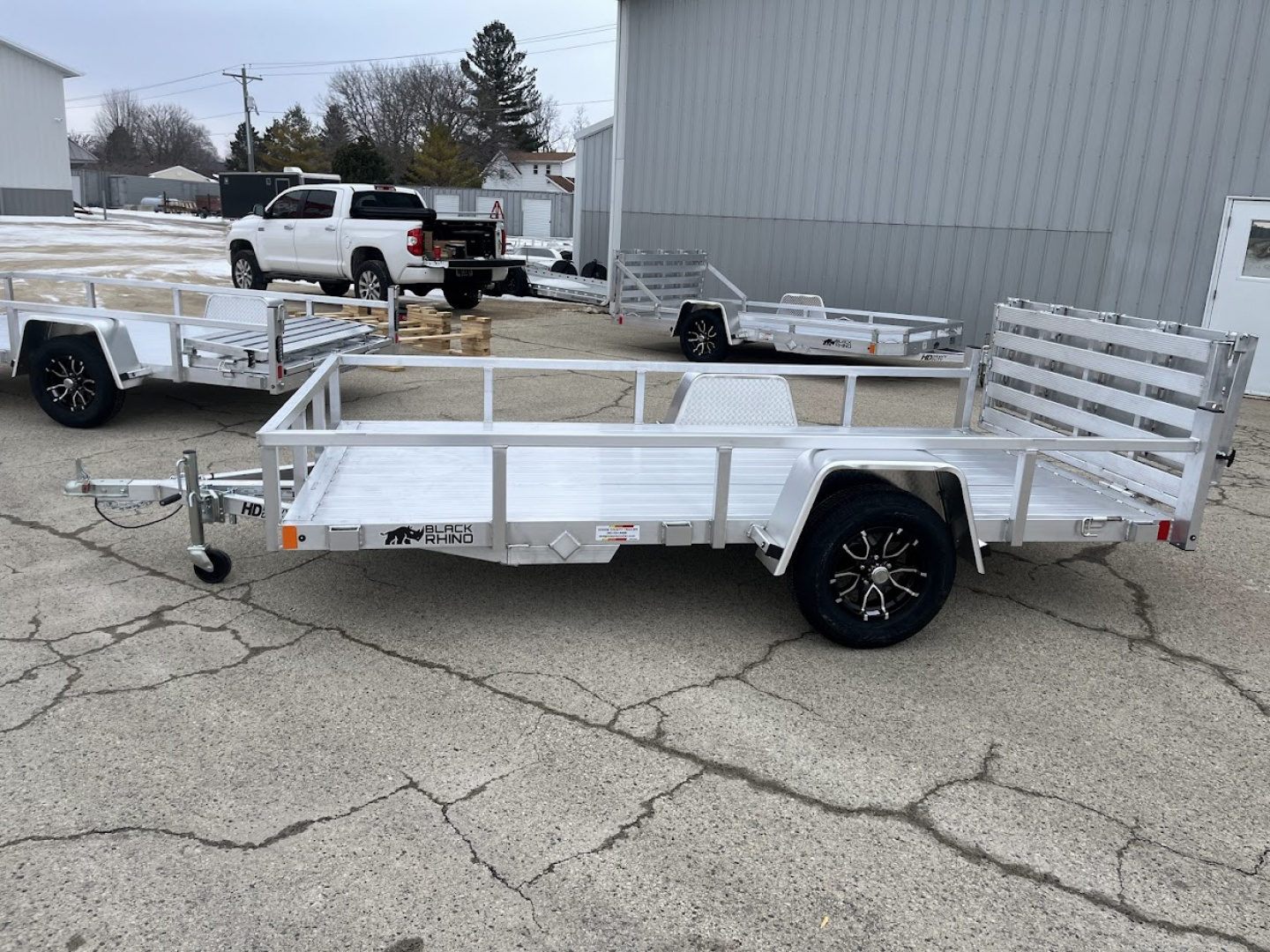 New 2026 Black Rhino Aluminum LSS612A 6'x12' w/ Bi-Fold Gate (ATV / UTV / Side by Side / Golf Cart / Motorcycle) Utility Trailer