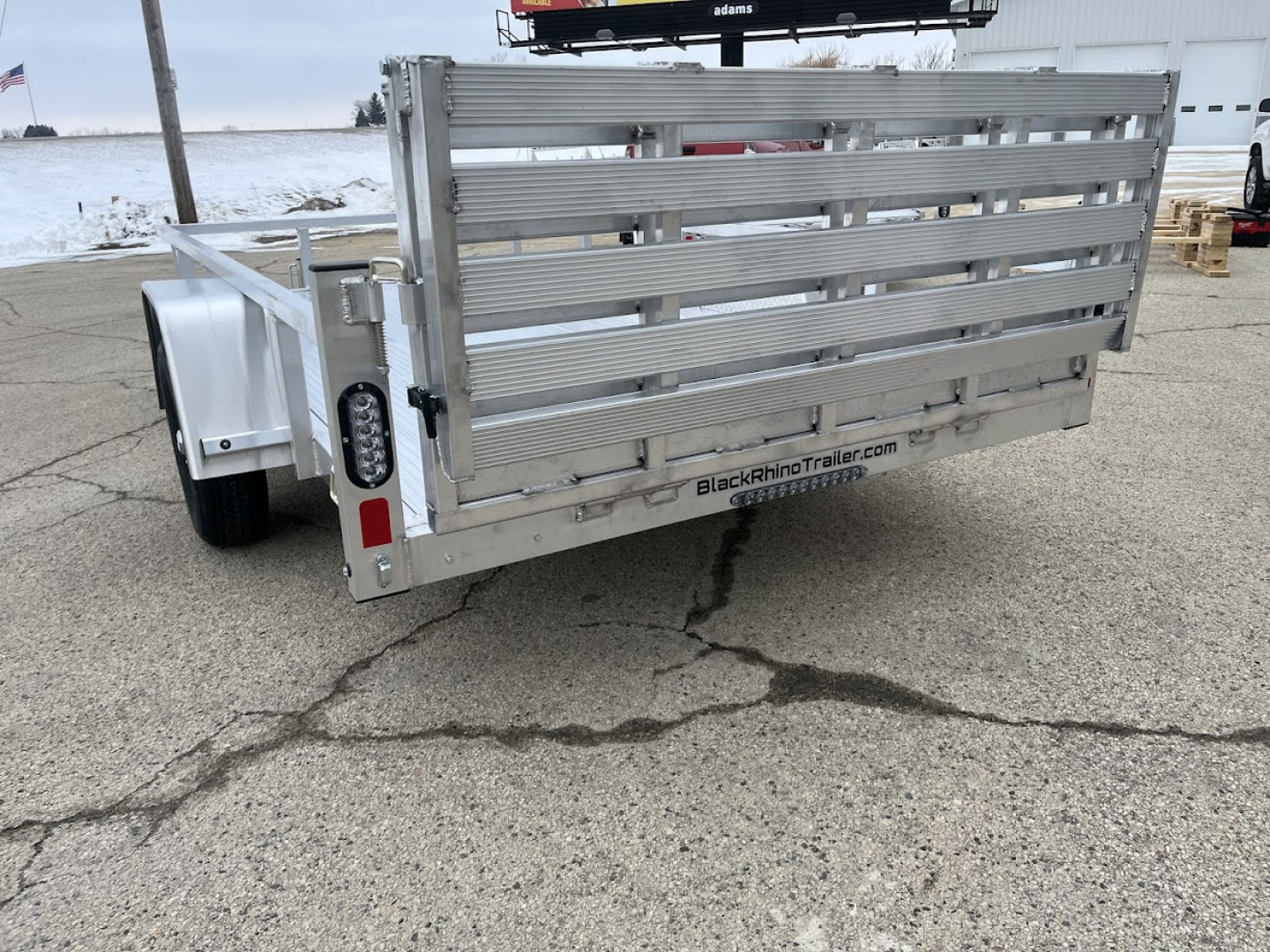 New 2026 Black Rhino Aluminum LSS612A 6'x12' w/ Bi-Fold Gate (ATV / UTV / Side by Side / Golf Cart / Motorcycle) Utility Trailer