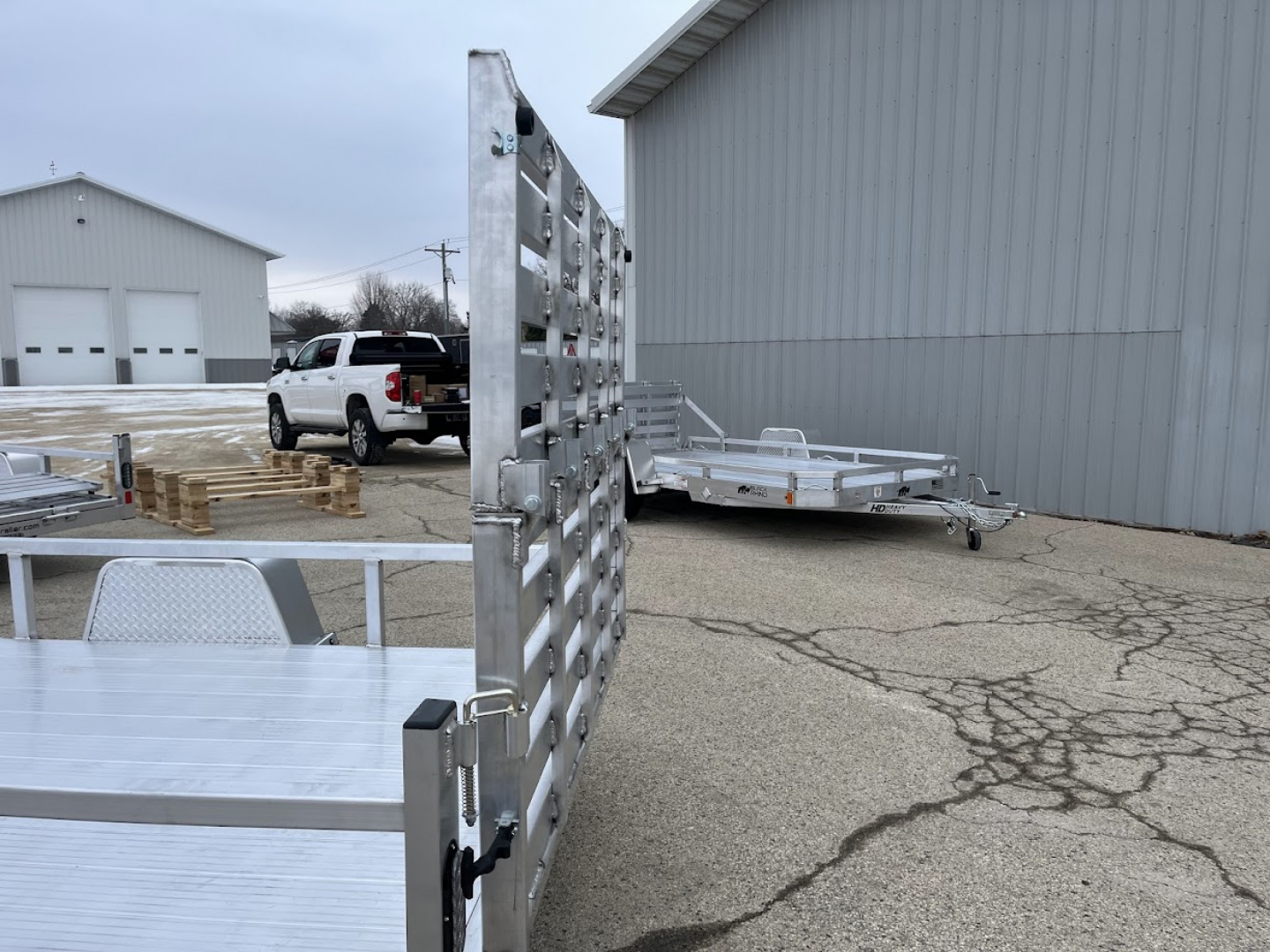 New 2026 Black Rhino Aluminum LSS612A 6'x12' w/ Bi-Fold Gate (ATV / UTV / Side by Side / Golf Cart / Motorcycle) Utility Trailer