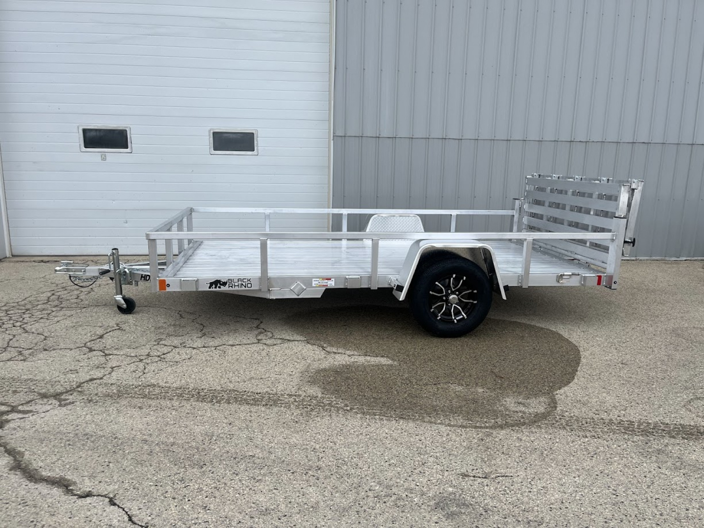 New 2026 Black Rhino Aluminum LSS612A 6'x12' w/ Bi-Fold Gate (ATV / UTV / Side by Side / Golf Cart / Motorcycle) Utility Trailer