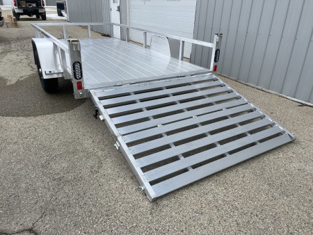 New 2026 Black Rhino Aluminum LSS612A 6'x12' w/ Bi-Fold Gate (ATV / UTV / Side by Side / Golf Cart / Motorcycle) Utility Trailer