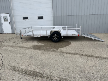New 2026 Black Rhino Aluminum LSS612A 6'x12' w/ Bi-Fold Gate (ATV / UTV / Side by Side / Golf Cart / Motorcycle) Utility Trailer