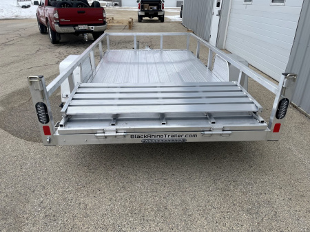 New 2026 Black Rhino Aluminum LSS612A 6'x12' w/ Bi-Fold Gate (ATV / UTV / Side by Side / Golf Cart / Motorcycle) Utility Trailer