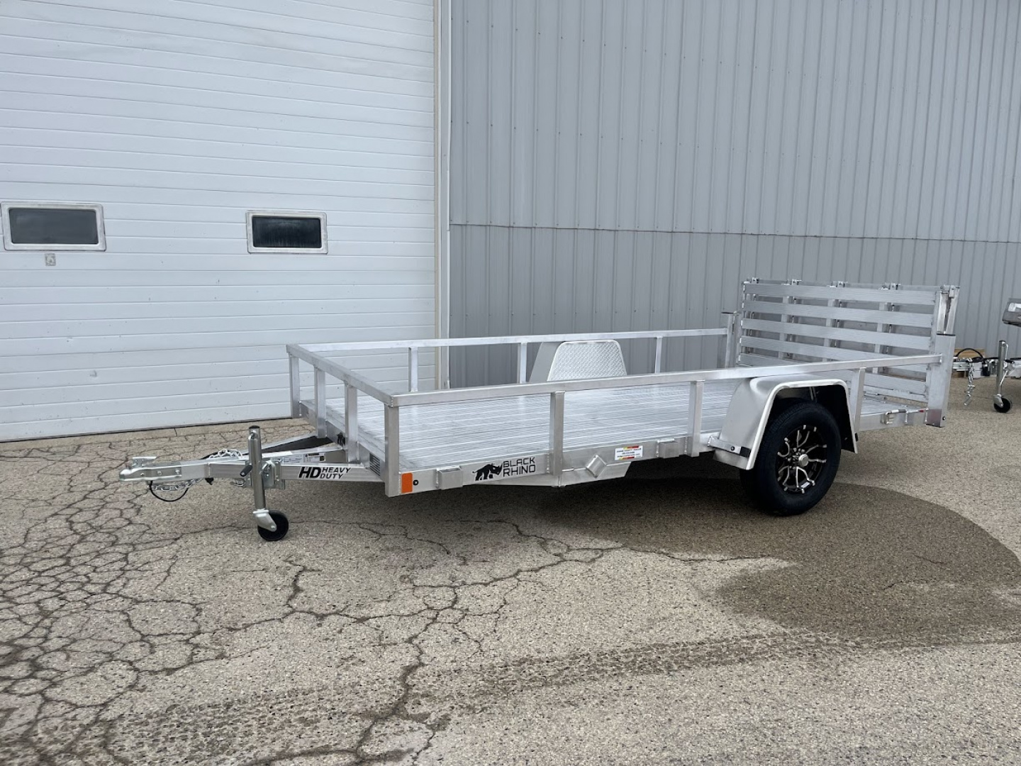 New 2026 Black Rhino Aluminum LSS612A 6'x12' w/ Bi-Fold Gate (ATV / UTV / Side by Side / Golf Cart / Motorcycle) Utility Trailer
