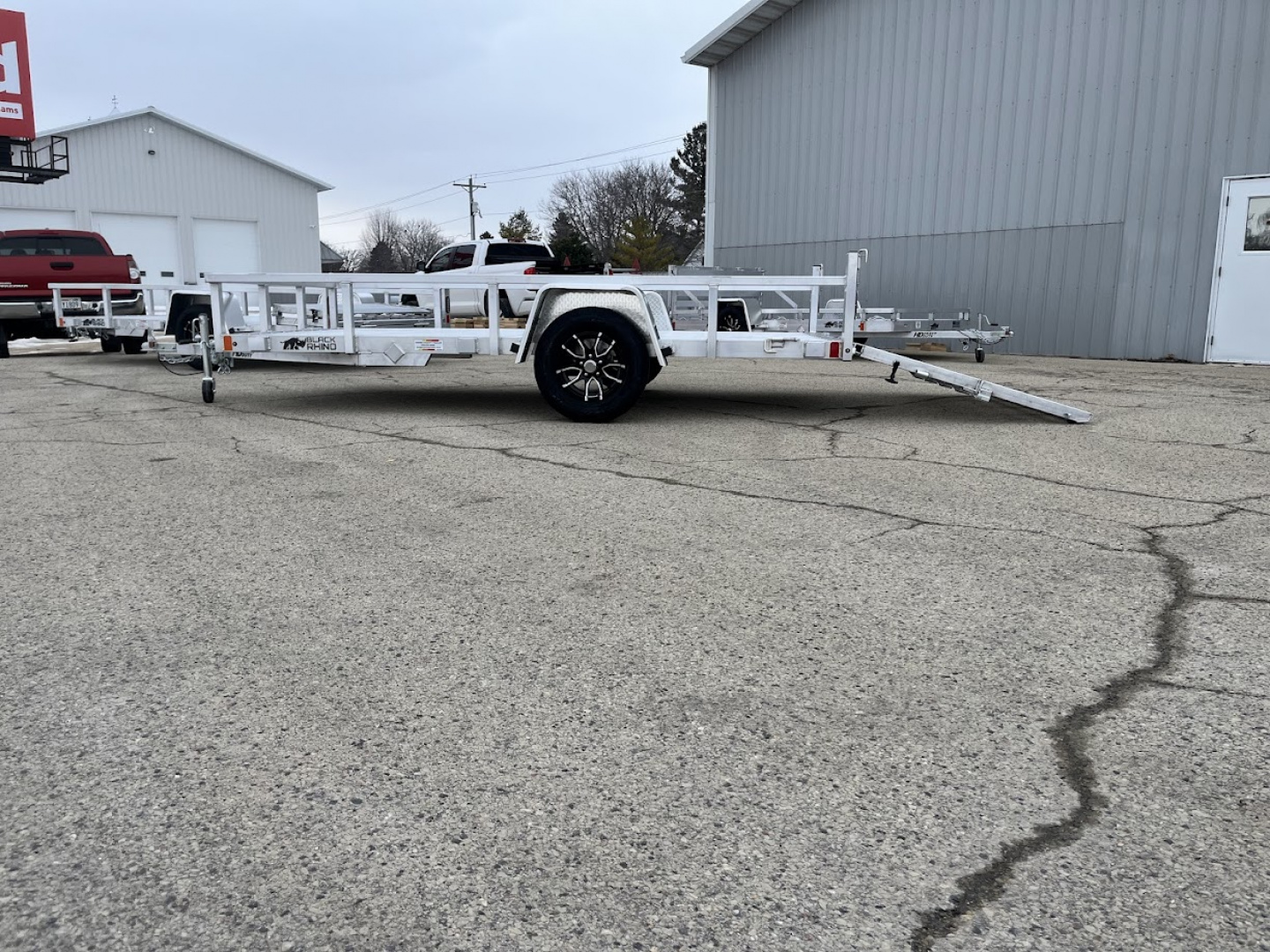 New 2026 Black Rhino Aluminum LSS612A 6'x12' w/ Bi-Fold Gate (ATV / UTV / Side by Side / Golf Cart / Motorcycle) Utility Trailer