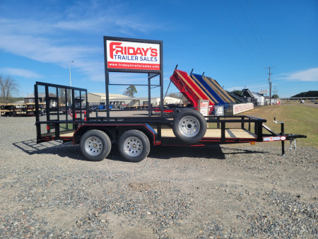 New 2026 Double A 16'x83" Tandem Axle Pipe Top w/ Tailgate Utility Trailer