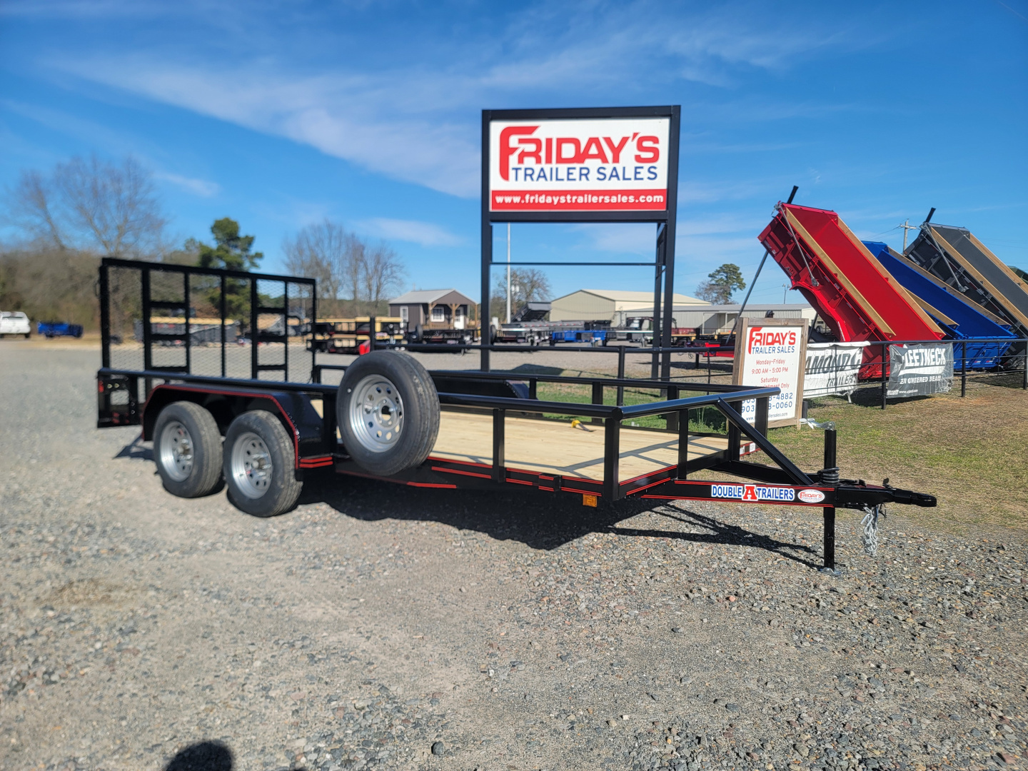 New 2026 Double A 16'x83" Tandem Axle Pipe Top w/ Tailgate Utility Trailer