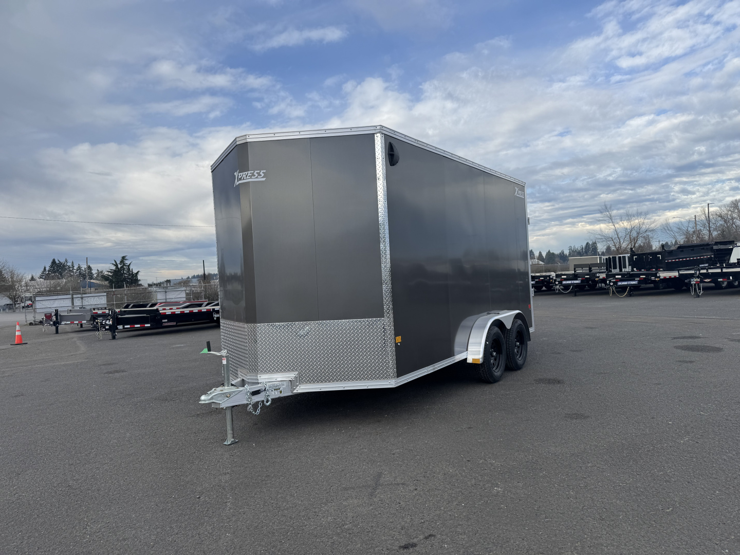 New 2026 ALCOM XPRESS 7.4x14 Aluminum Enclosed Trailer 7K GVWR