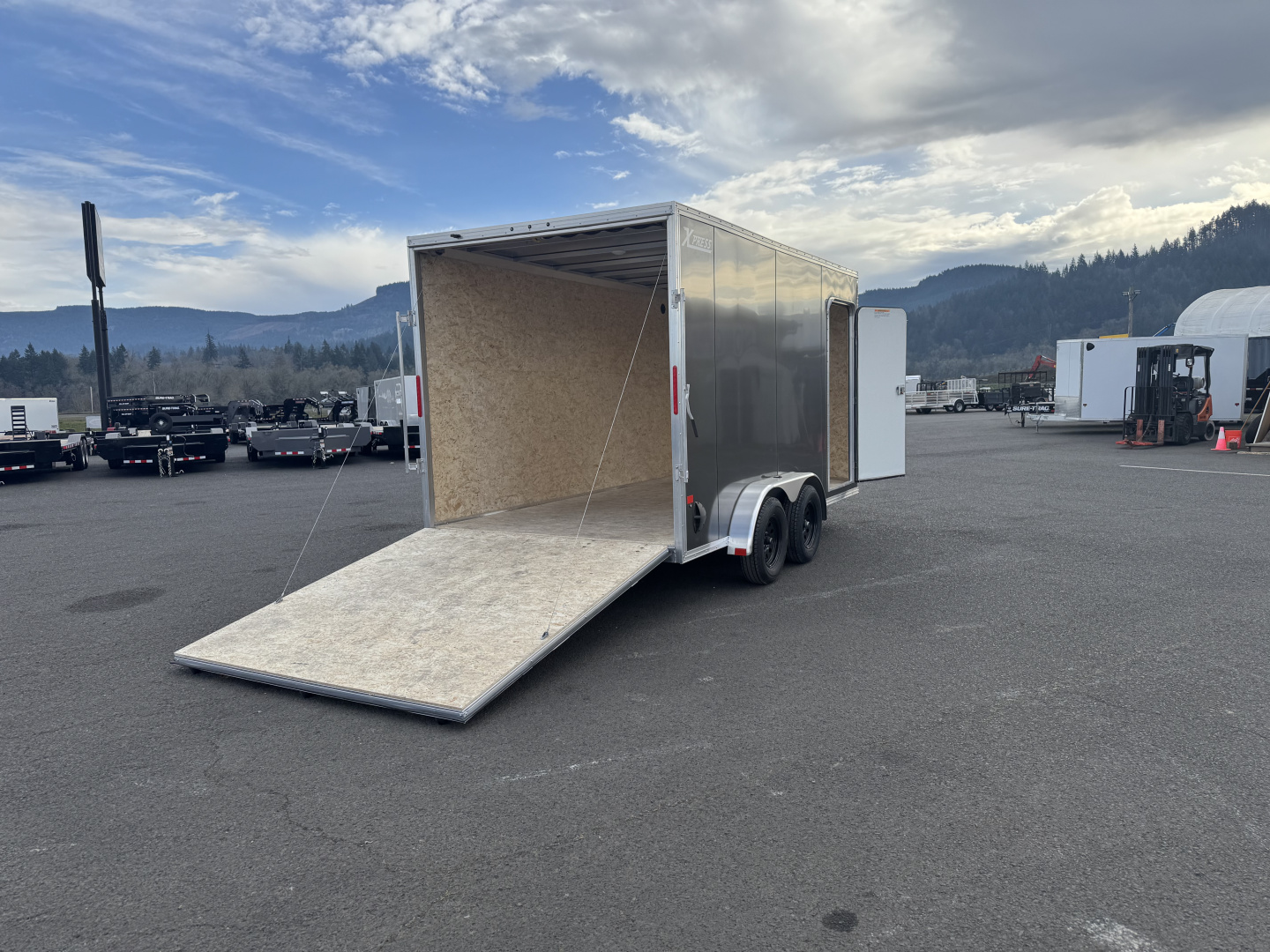New 2026 ALCOM XPRESS 7.4x14 Aluminum Enclosed Trailer 7K GVWR
