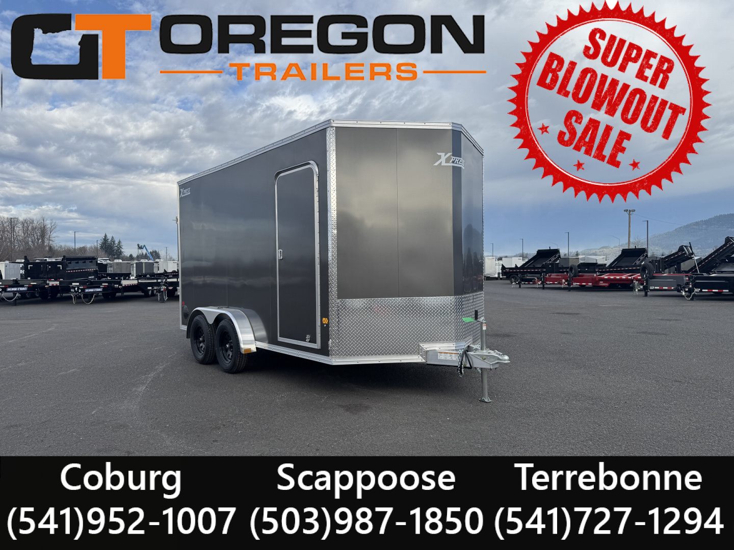 New 2026 ALCOM XPRESS 7.4x14 Aluminum Enclosed Trailer 7K GVWR