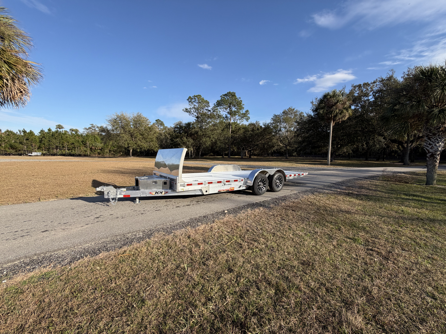 New 2026 H&H Trailers 10K Aluminum Electric Tilt Low Profile Speed Loader Car Hauler